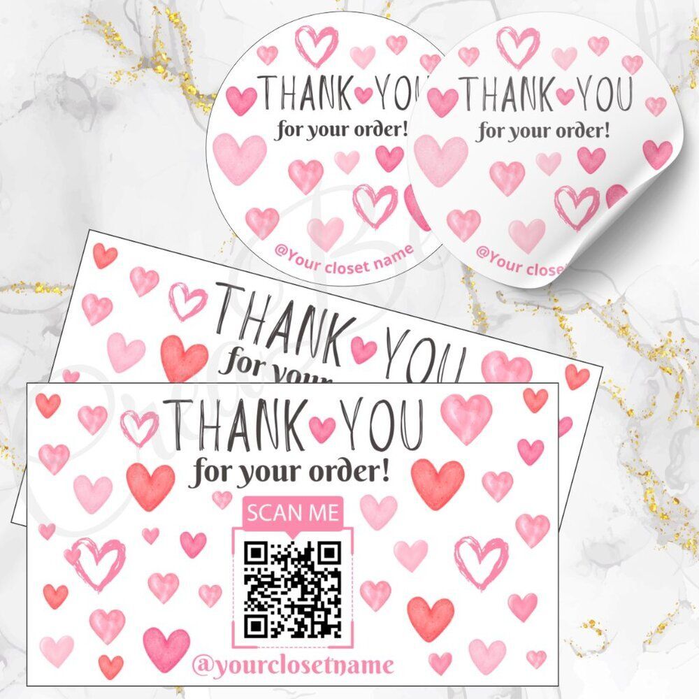120 Pack QR Personalized Thank You Cards & Stickers